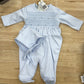 Baby Boy Smocked Bullion Romper with hat