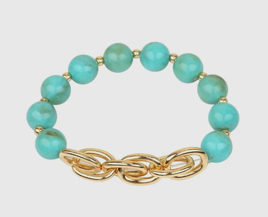 Turquoise and Gold Bracelet