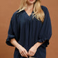 Collard Split V-Neck Top
