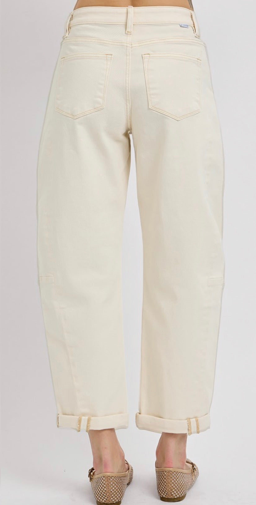 Ivory Relaxed Barrel Jeans