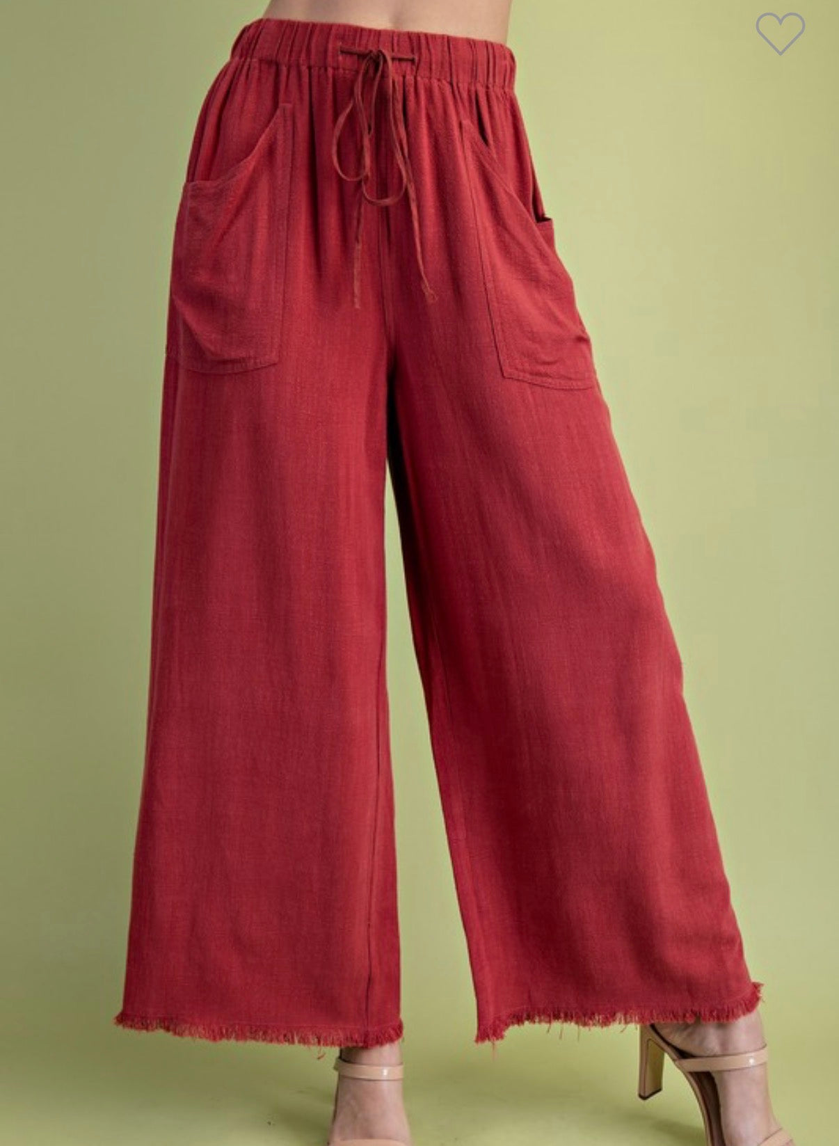 Frayed Cropped Wide Leg Pants