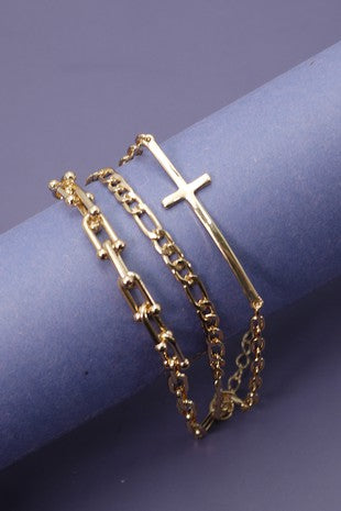 Gold Cross Bracelet