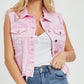Distressed Cropped Vest
