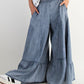 Dark Denim Ruffle Pants