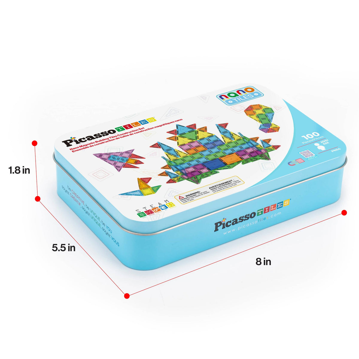 100pc Nano Magnetic Building Tiles Construction Travel Set