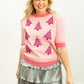 Pink Glitter Puff Sleeve Top