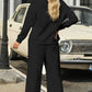 Black 2pc Quilted Pants & Top Set