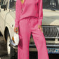 Pink 2pc Quilted Pants and Top Set