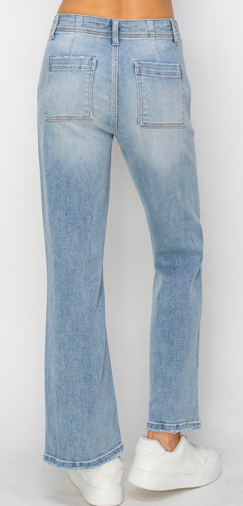 Ankle Flare Pocket Jeans