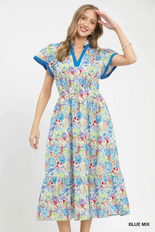 Abstract Dress Midi Dress