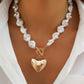 White Heart Necklace