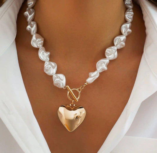 White Heart Necklace
