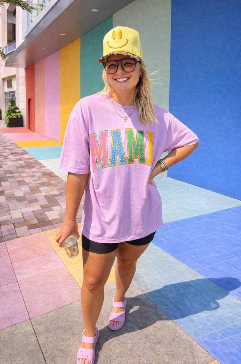 Neon Polka Dot Mama Tee