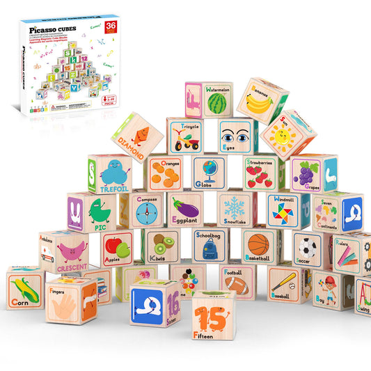 PicassoTiles 36pc 1" Magnetic Cubes Set