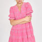 Pink Tiered Mini Dress