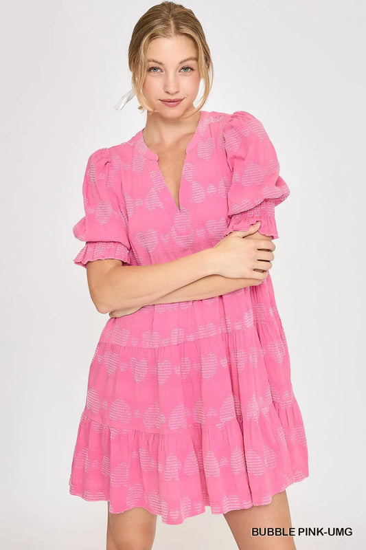 Pink Tiered Mini Dress