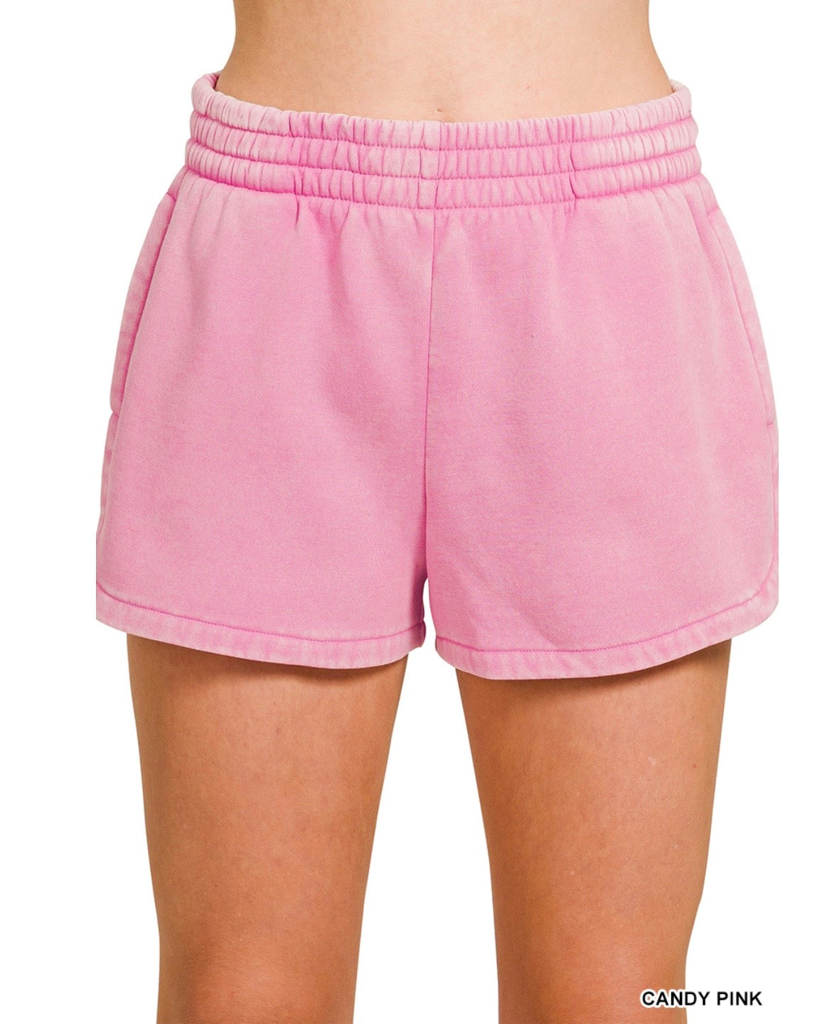 Acid Wash Elastic Shorts