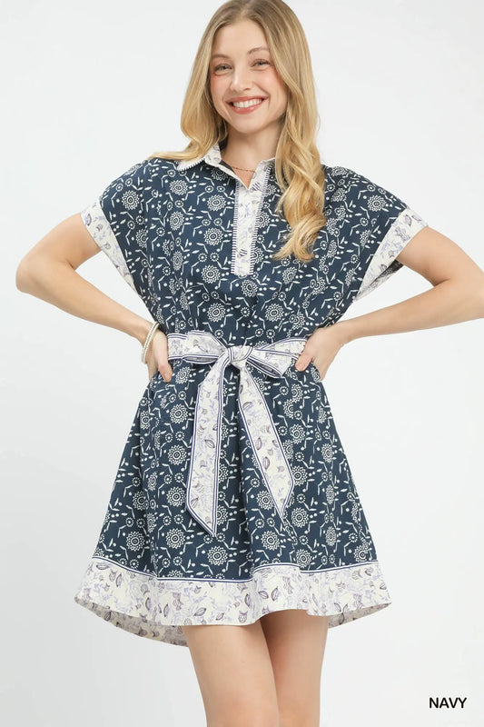 Navy Belt Dress