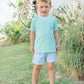 Avery Short Set- Mint w/ Light Blue Gingham