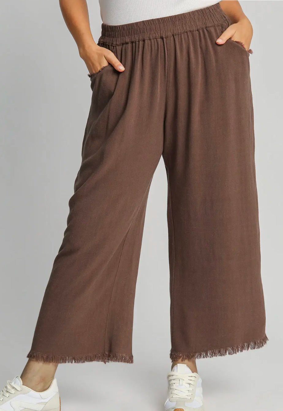 Linen Frayed Pants