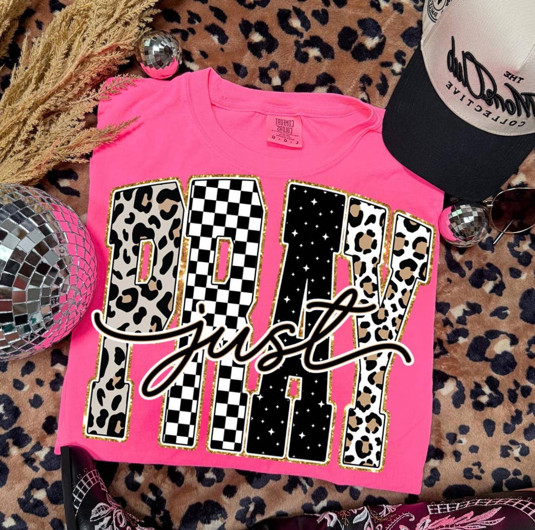PRAY Varsity Leopard Tee
