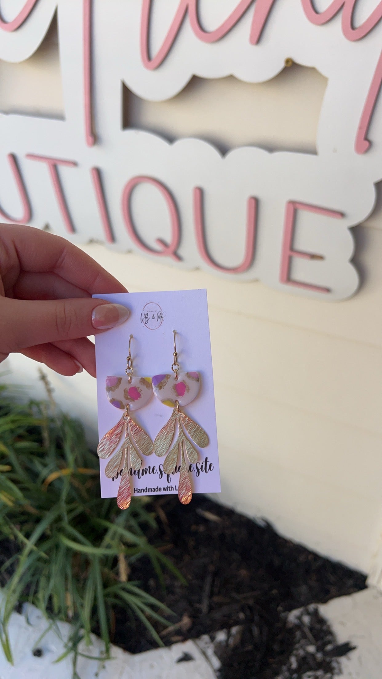 Pink and Purple Dangle Earrings