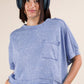 NT11429-Mineral Washed Oversized Crop Comfy Knit Top