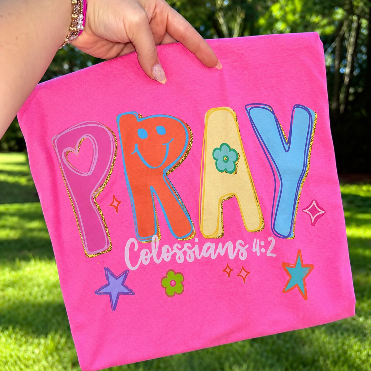 Faith Based Graphic Tees Pray Grace Believe Joy