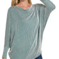 Ribbed Dolman Long Sleeve Top