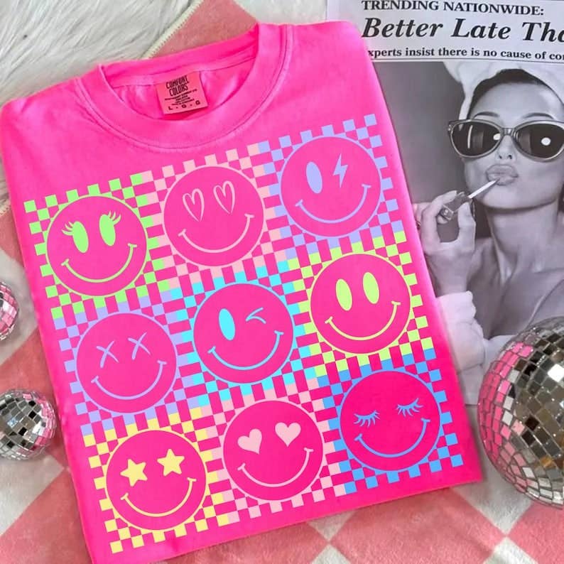 Neon Smileys Short Sleeve Tee