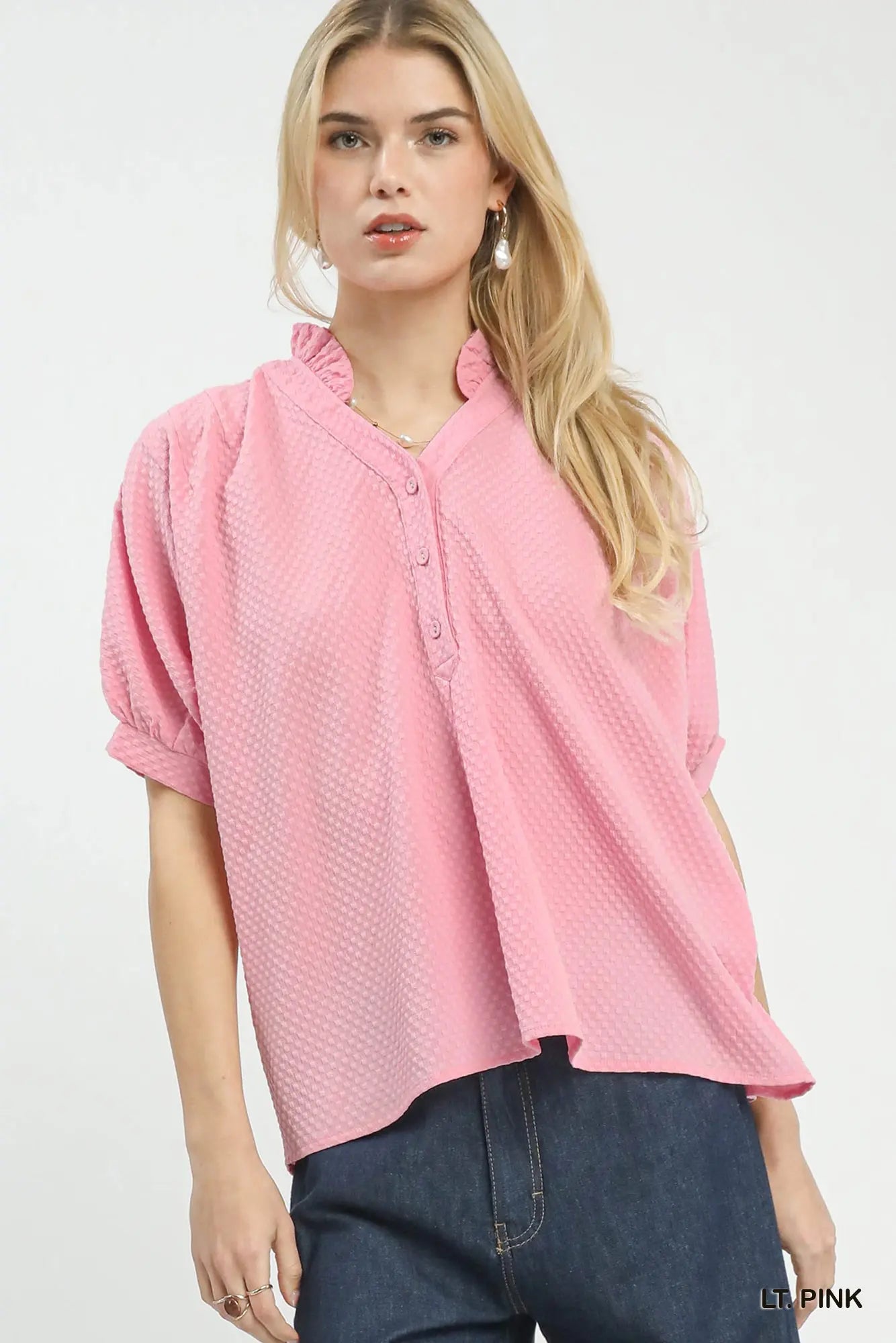 Pink Collared Top