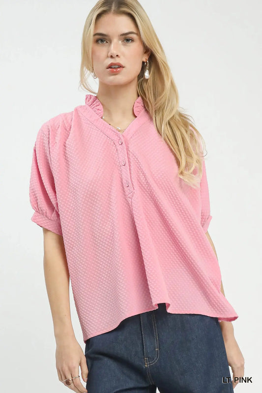 Pink Collared Top