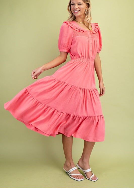 Button Midi Dress