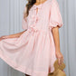 Bow Tie Front Striped Baby Doll Mini Dress VD82683