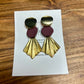 Maroon and Gold Earrings