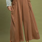 Brown Flowy Wide Leg Pants