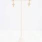 Camellia CZ Cross Hoop Earring Gold