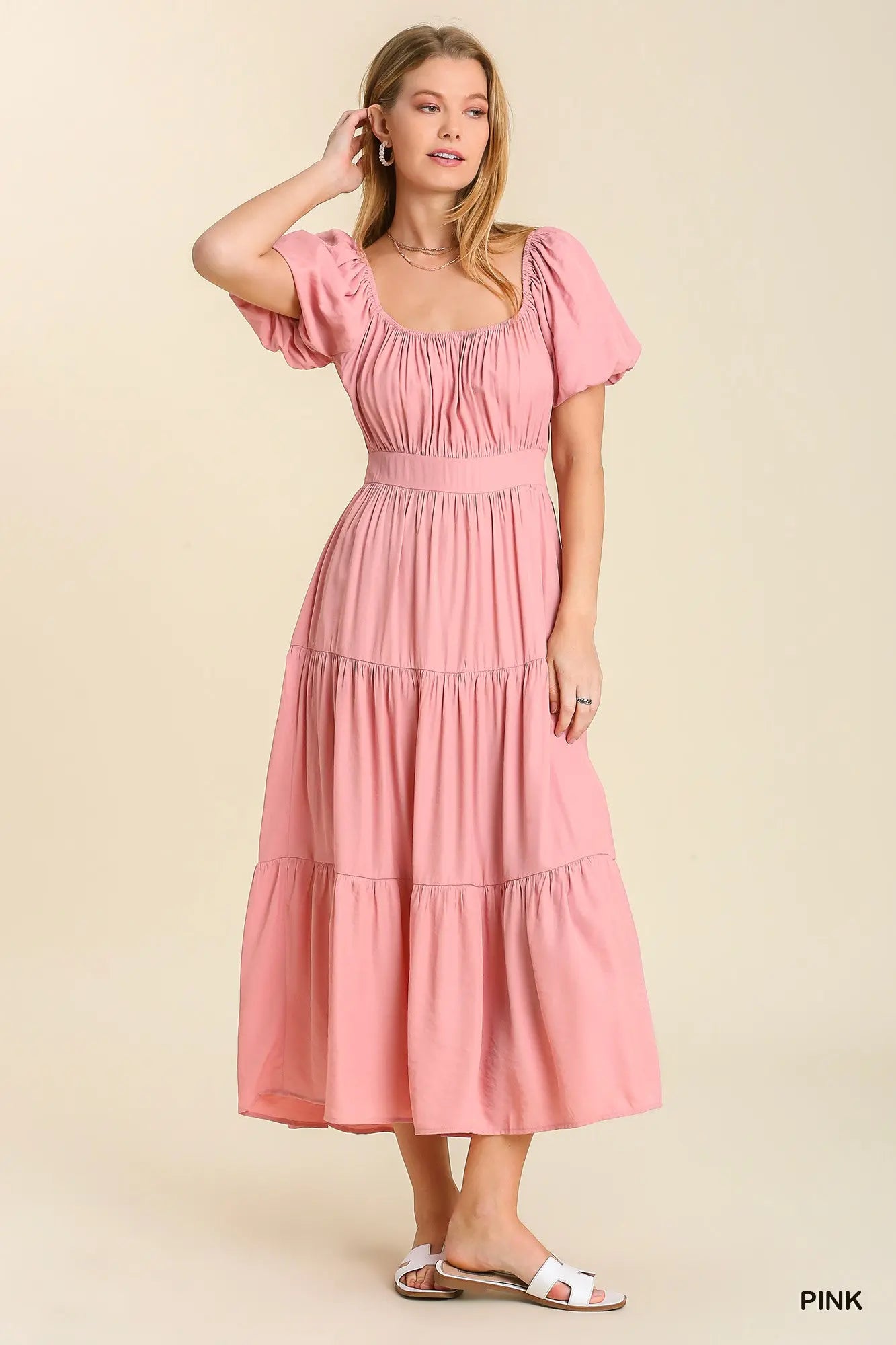 Puff Sleeve Smocked Dress