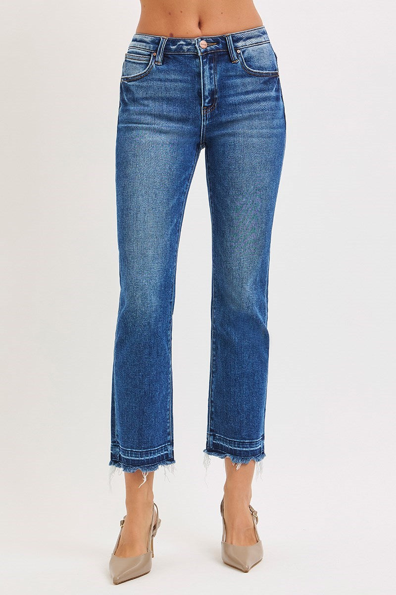 Dark High Rise Cropped Jeans