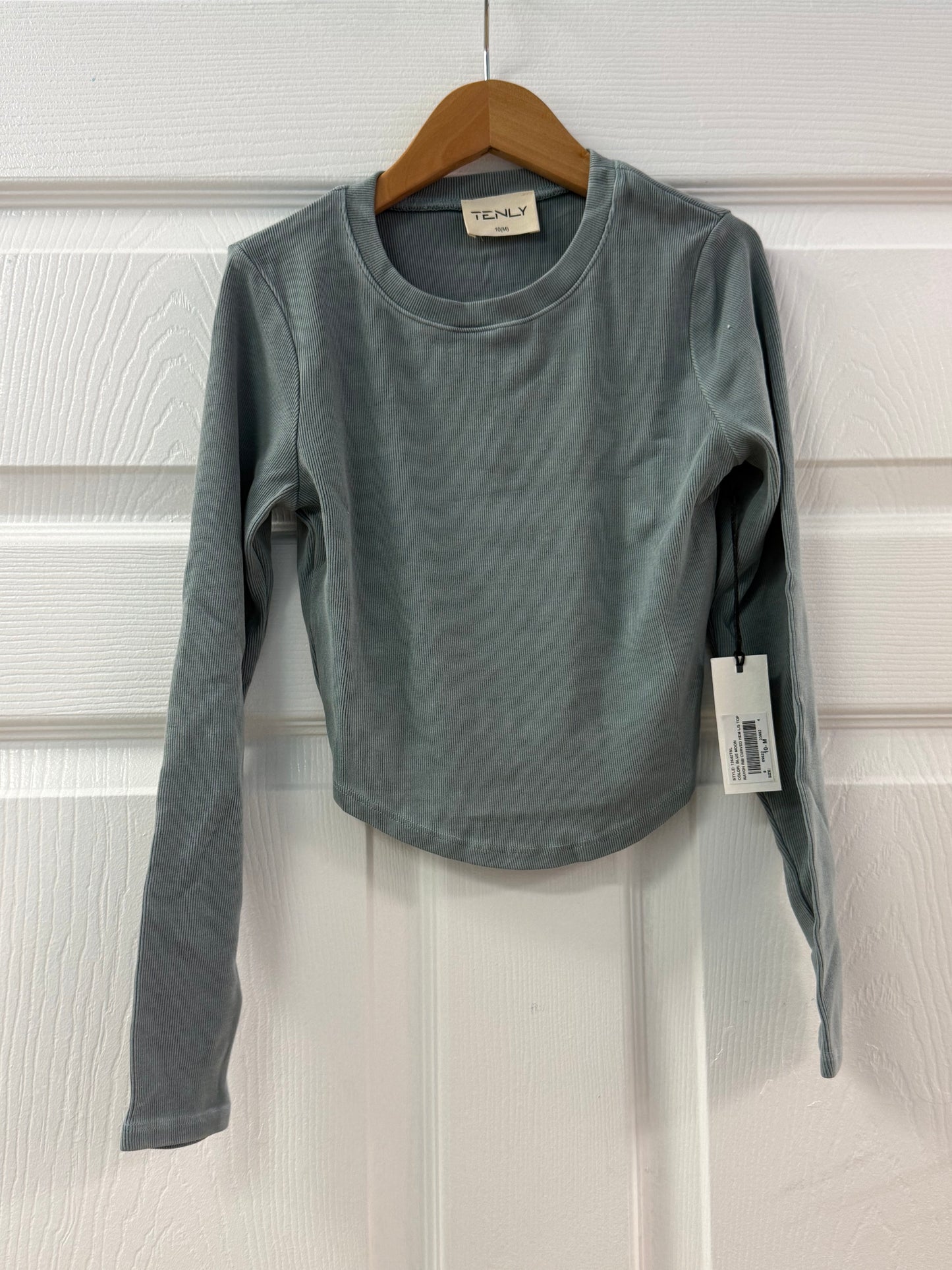 Kids Rayon Ribbed Curved Hem Top