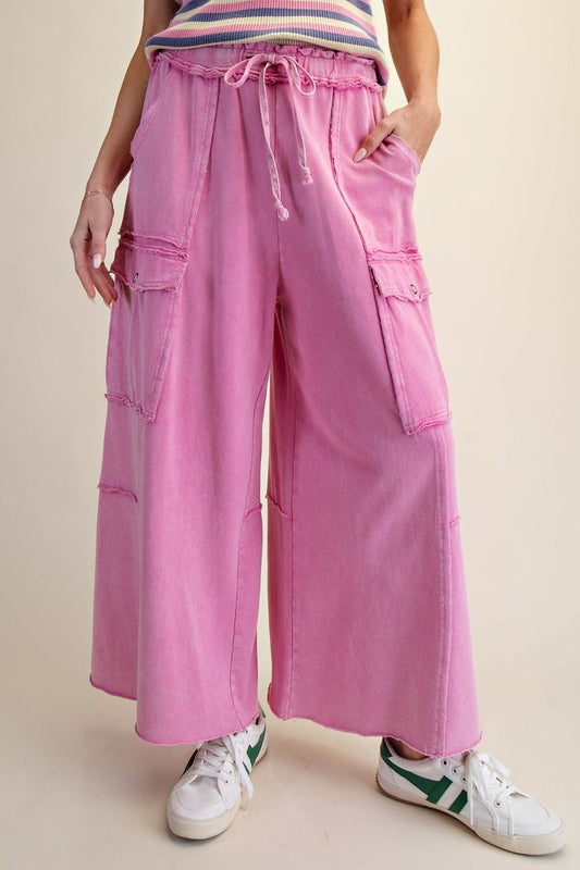 Washed Terry Cargo Pants
