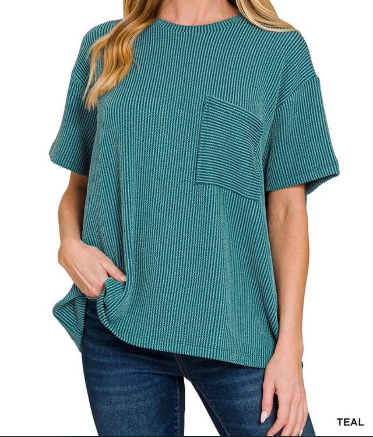 Ribbed Pocket Top