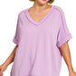Ribbed V-neck Top