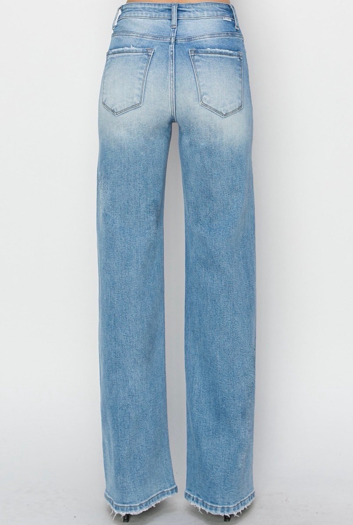 Medium Washed Straight Jeans