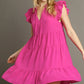 Flutter Sleeve Tiered Dress