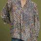 Mix Print Ruffle Detail Blouse