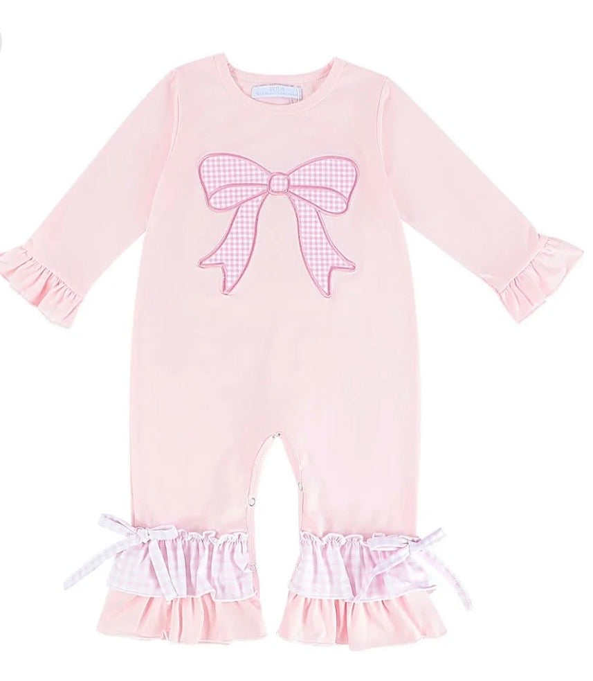 Girl Ruffle Bow Romper