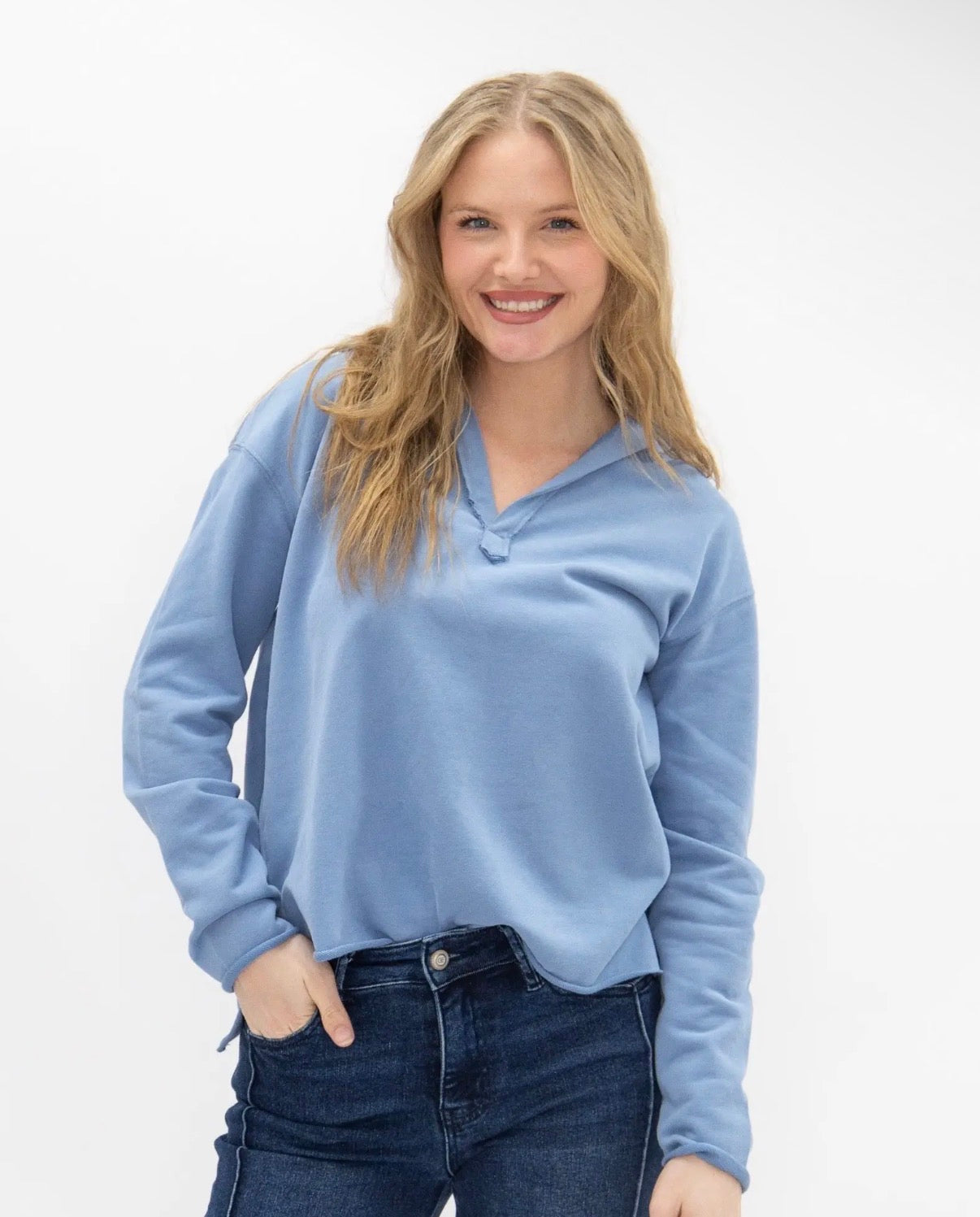 V-Neck Collared Pullover