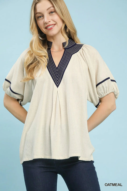 Contrast Trim Top