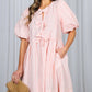 Bow Tie Front Striped Baby Doll Mini Dress VD82683